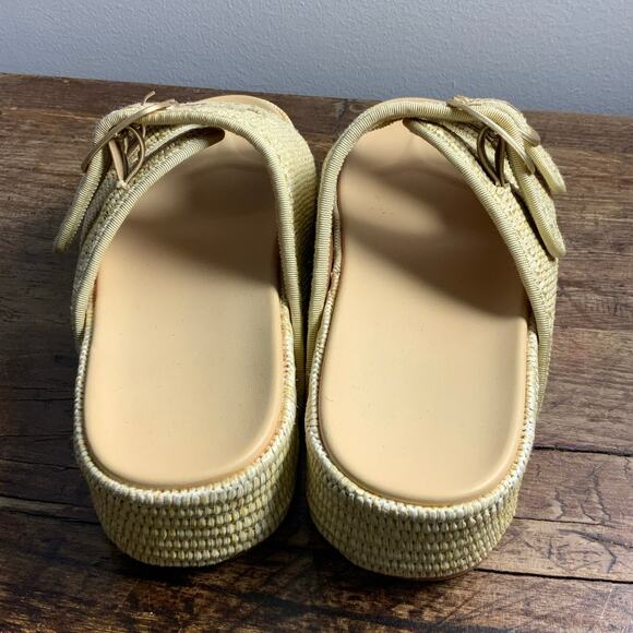 Raffia Platform Double Band Slide sandals NWOT size 9 - Picture 4 of 6